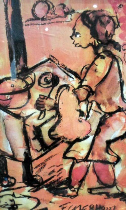 Frans Claerhout - Cooking - Framed print - Giveaway price!!